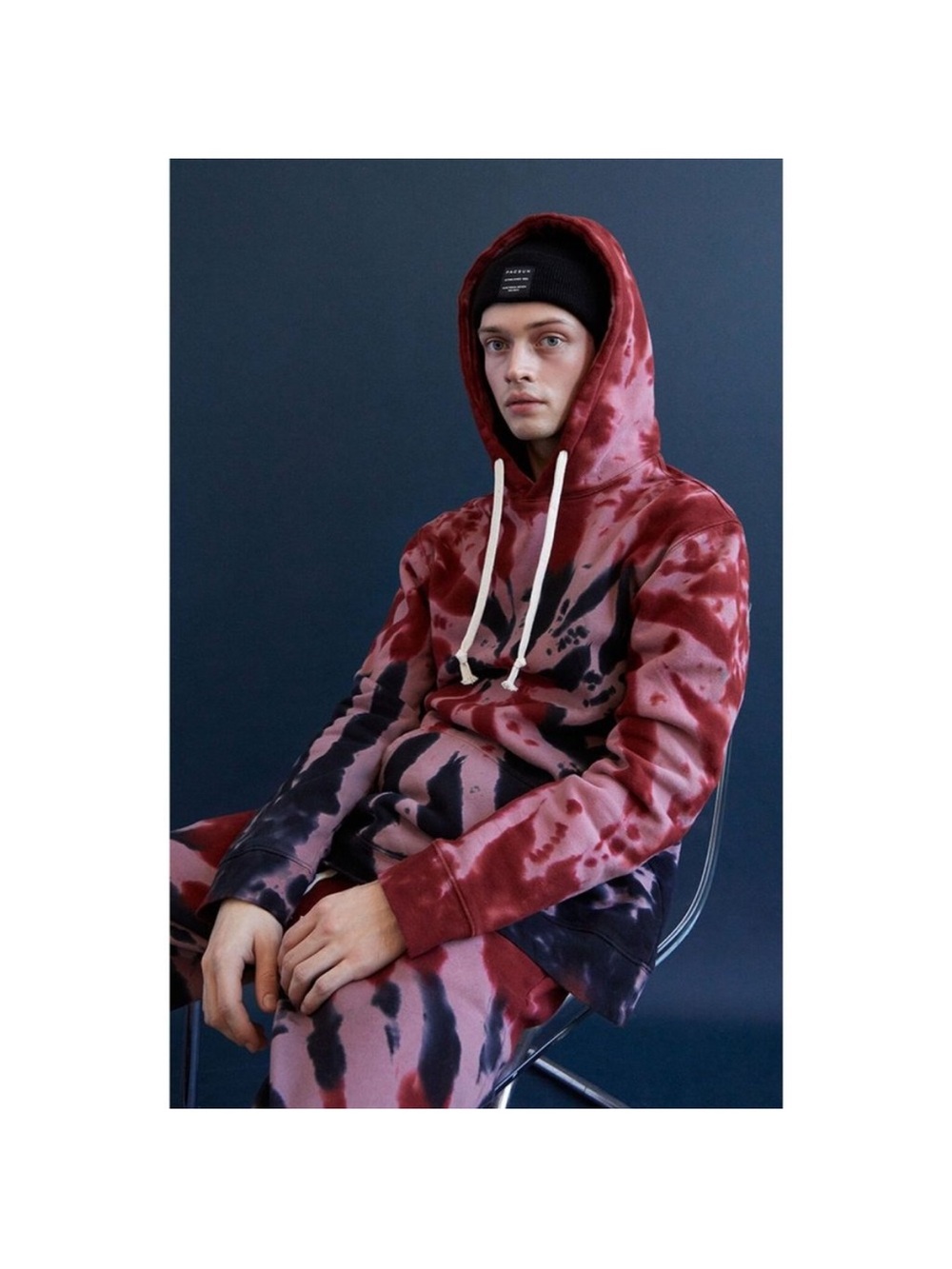 PacSun Red & Black Tie-Dye Hoodie
